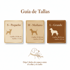 Collar personalizado con nombre y teléfono.